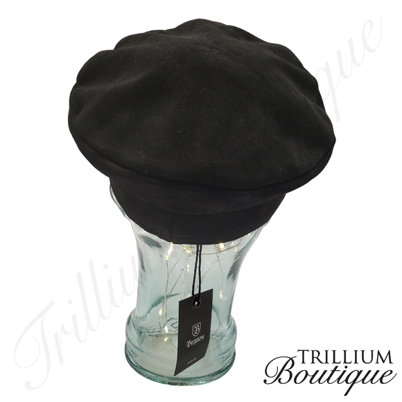 BRIXTON Hat Kayla Cap XS Black Soft Suede Leather Bill Y2K Cottagecore Classic main image 6